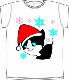 Прикольные футболки: new year cat